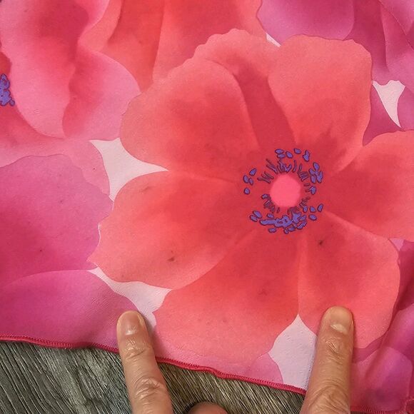 Vintage Mirrors Y2K Slip Dress S Pink Floral Sharkbite Hem So-Cal Island Girl - Picture 2 of 11